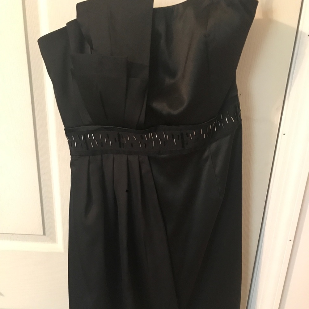 NWT Max & Cleo (BCBG) black strapless silk dress